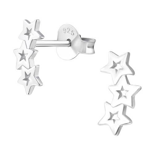 Brincos, tricorn, meia rodada, recorte, prata 925, e-coated por atacado de Janusch