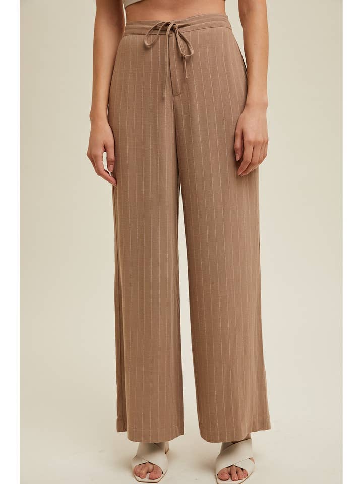 STRIPED PANTS WITH DRAWSTRING / WL24-9275 for wholesale by Wishlist Apparel