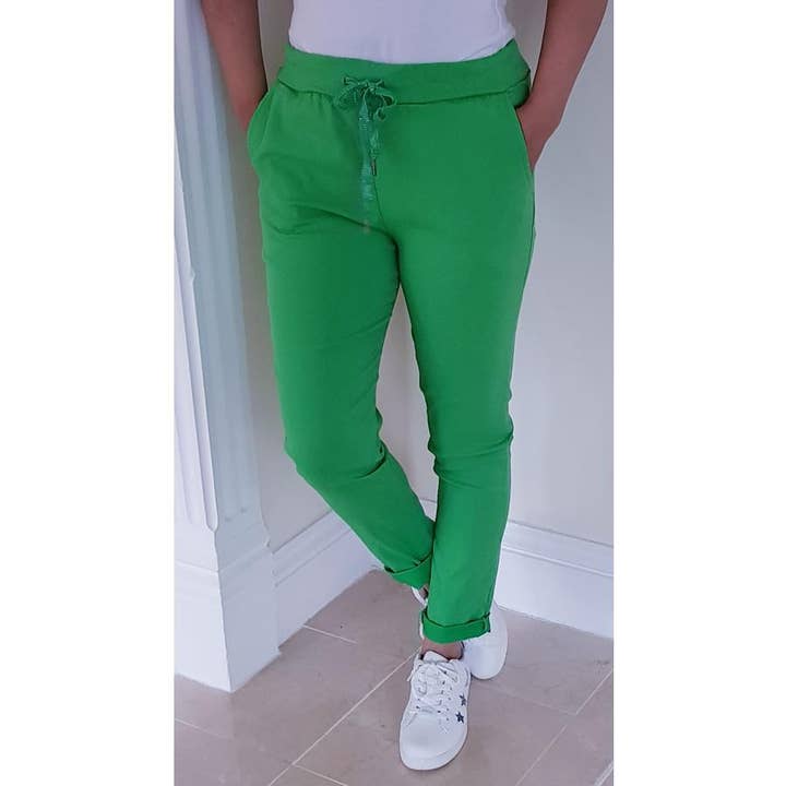 Paradiso Couture - Wholesale Pants - Women's - Casual Plain Regular Size Stretch Pull On Magic Pants -Plain4