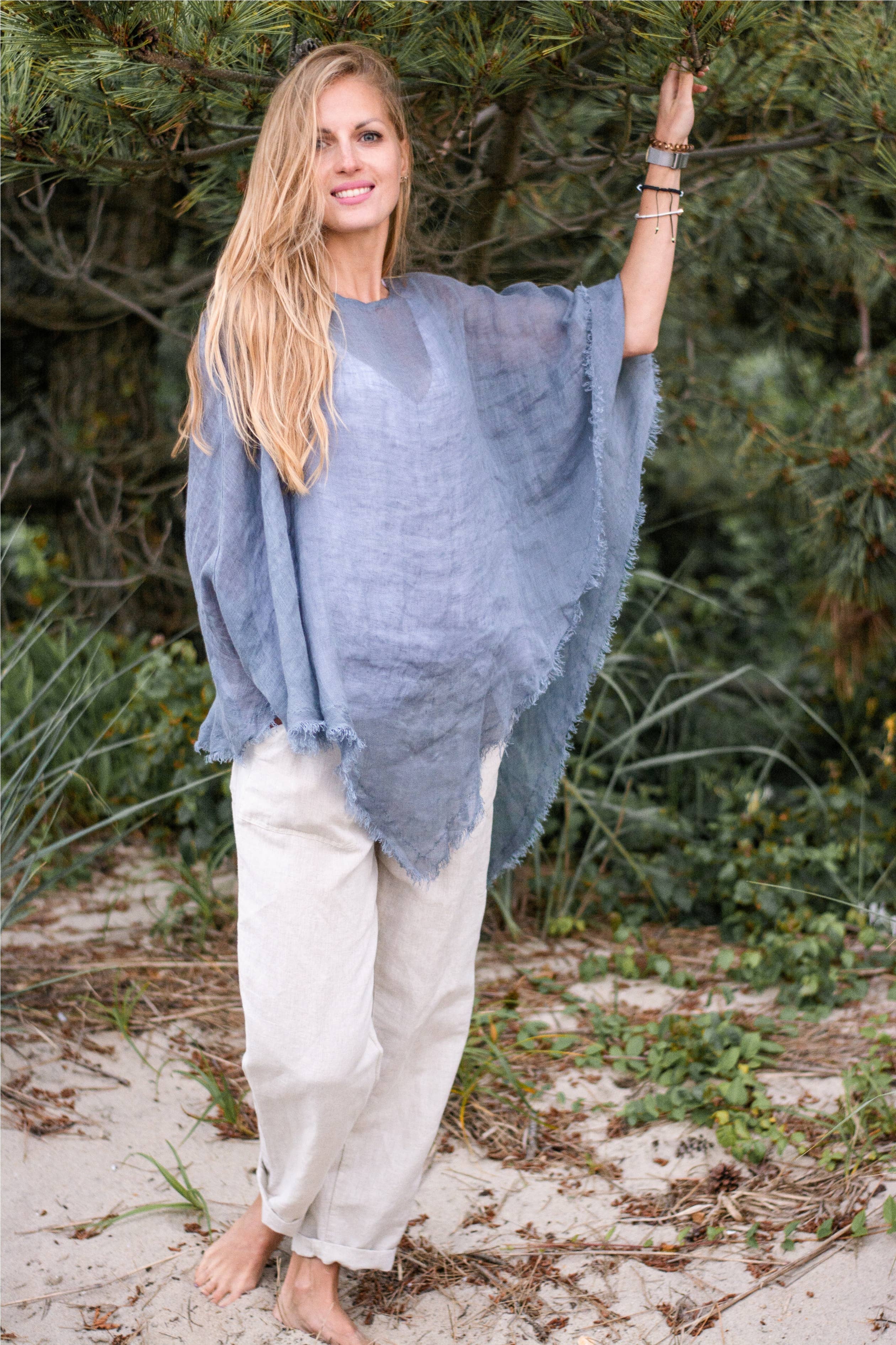 VIKOLINO - Wholesale Poncho - Dames - Linnen transparante poncho17
