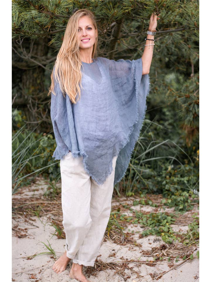 VIKOLINO – Großhandel Poncho – Damen – Leinen-Durchsichtiger (Gaze) Poncho17