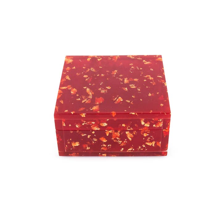 Helio Ferretti - Wholesale Jewelry Box/Organizer - RED RESIN BOX - HAND PAINTED HF