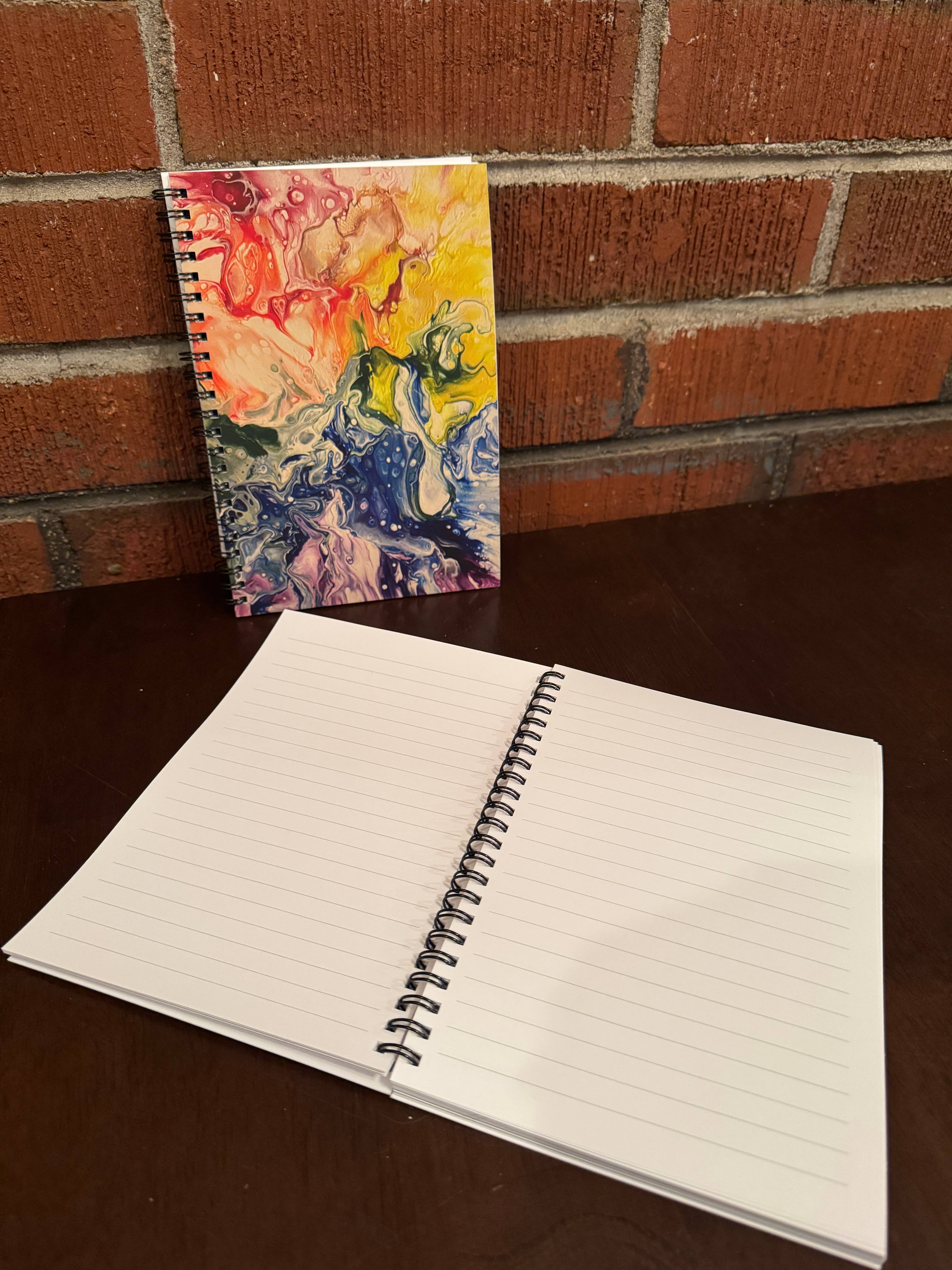 AbstractbyRabrams - Wholesale Notebook - Rainbow Soft Touch Wire-O Notebook -  5.5"x8" - LGBTQ+ 2