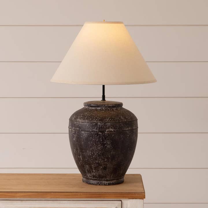 Lamp - Black Pottery (PC) for wholesale by Audrey's Home & Gift