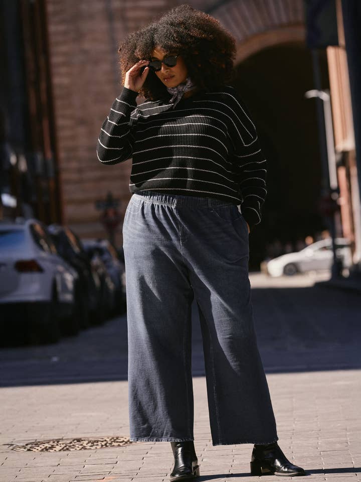 Wide Leg Sweatpant Jeans - Blue Mirage for wholesale by Universal Standard