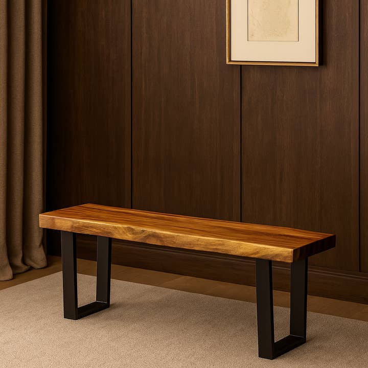 Heft Home - Wholesale Bench - Dining Bench Live Edge – Solid South American Walnut7