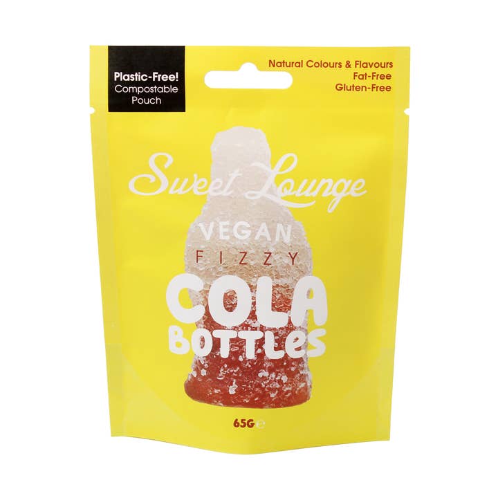 Sweet Lounge - Wholesale Gummy - Vegan Fizzy Cola Bottles (Plastic-free) 65g0