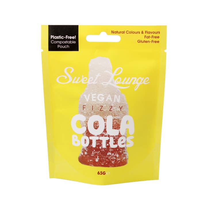 Sweet Lounge – Engroshandel Vingummi – Veganske Fizzy Cola Flasker (Plastfri) 65g