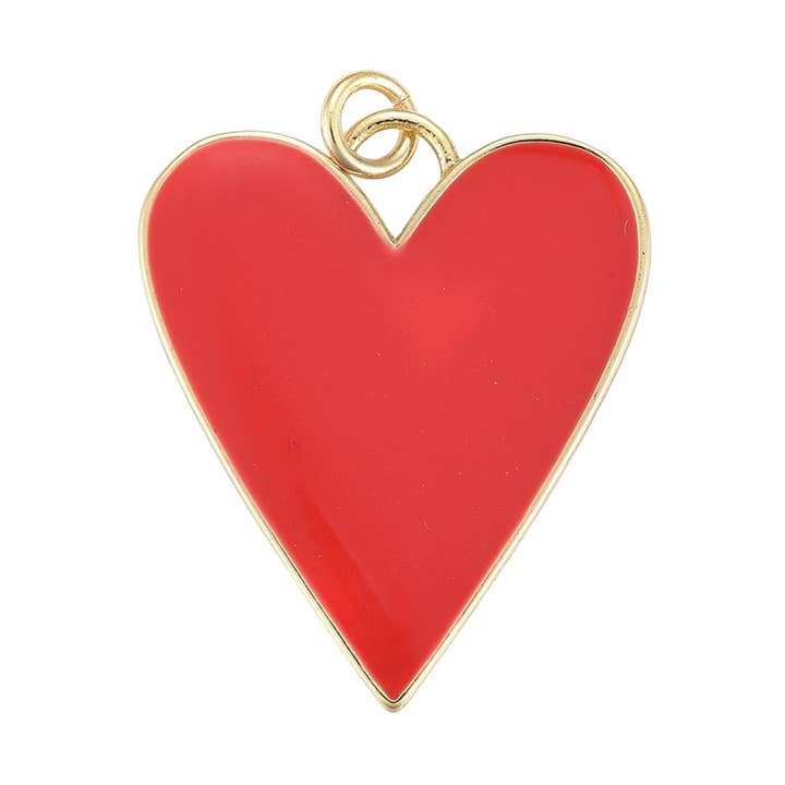 Colgante de Corazón Rojo de Latón Chapado en Oro de 18k para venta al por mayor de Love, Paige Designs