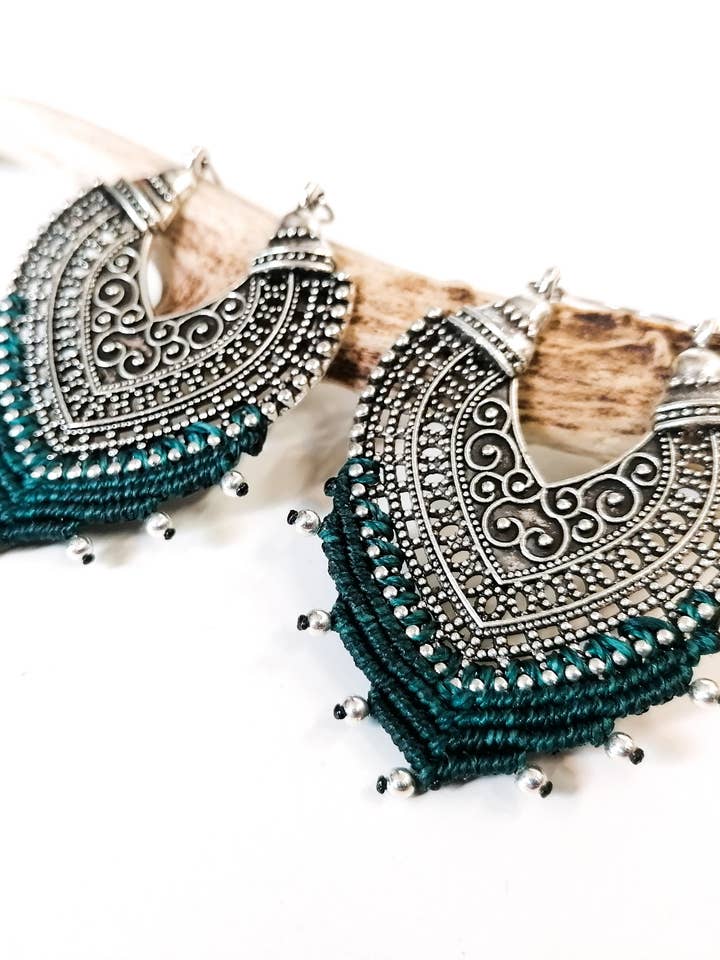 Örhängen - ORIENT - Silver - Emerald för wholesale av De fil en vadrouille