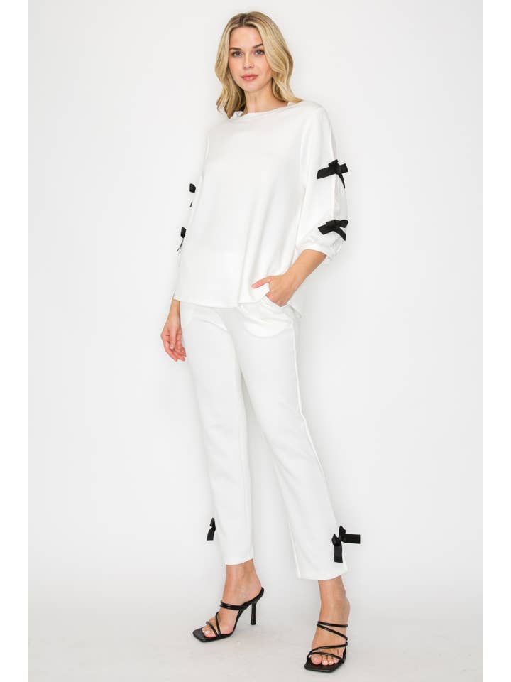 Joh Apparel - Wholesale Pants - Women's - Jelina Knit Pant with Ribbons
