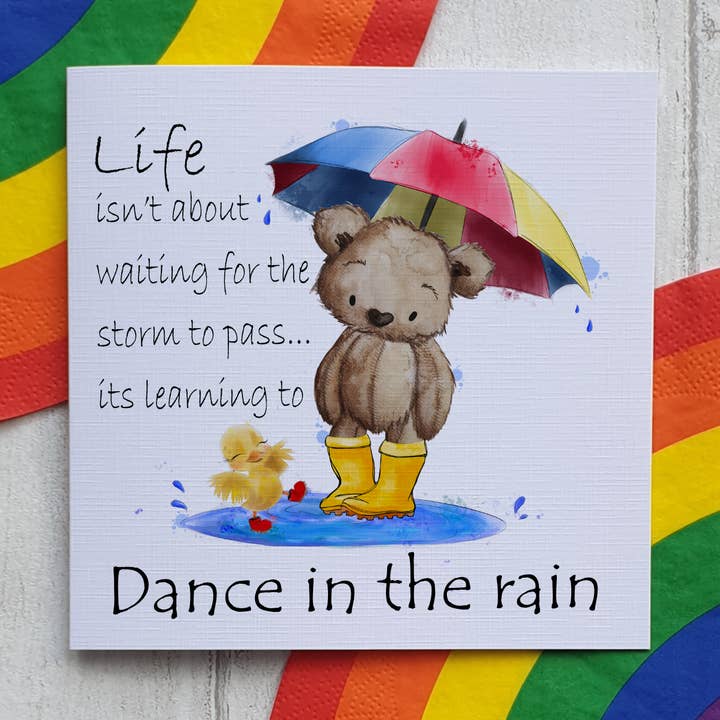 Dance in the rain - Positivity Card for wholesale by TM Giftware