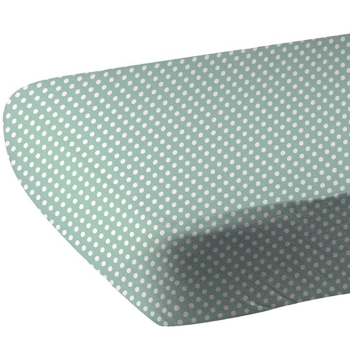 Newcastle Classics - Wholesale Cot/Crib Sheets - Jade Polka Dot Crib Sheet