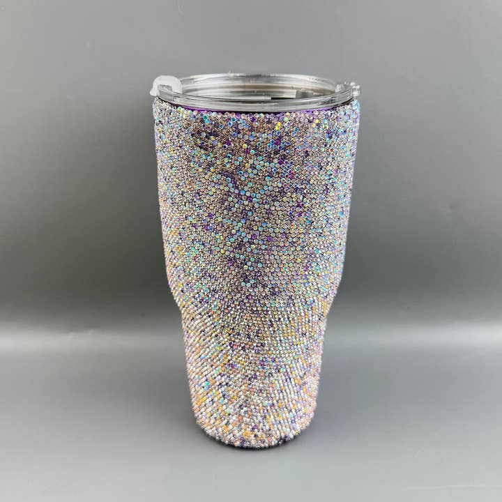 Ole - Wholesale Insulated Mug/Tumbler - Ceramic Rhinestone Stainless Steel Thermos Mug 30oz CR00138
