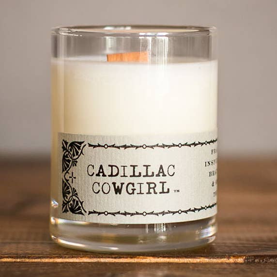 Cadillac Cowgirl | Bougie Drifter de 2 oz dans un verre à shot de whisky pour la vente par R. Rebellion