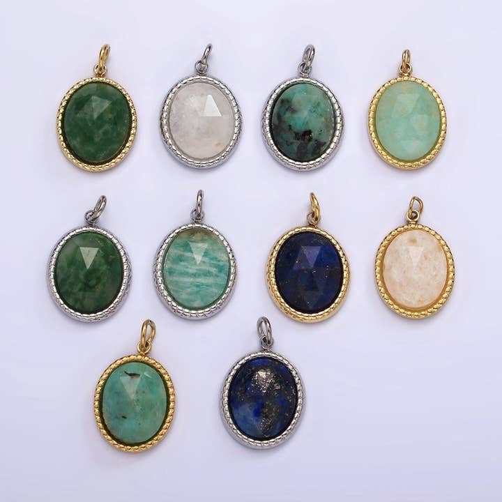 Stainless Steel, Oval Charm in Silver & Gold | P690 - P692 for wholesale by Aim Eternal