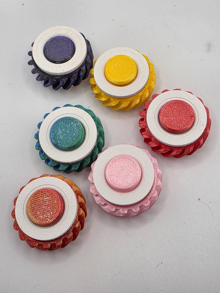 3dFidgets Button Ring - Vibrant Colors with Textured Design for Enhanced Fidgeting Experience for wholesale by 3dFidgets