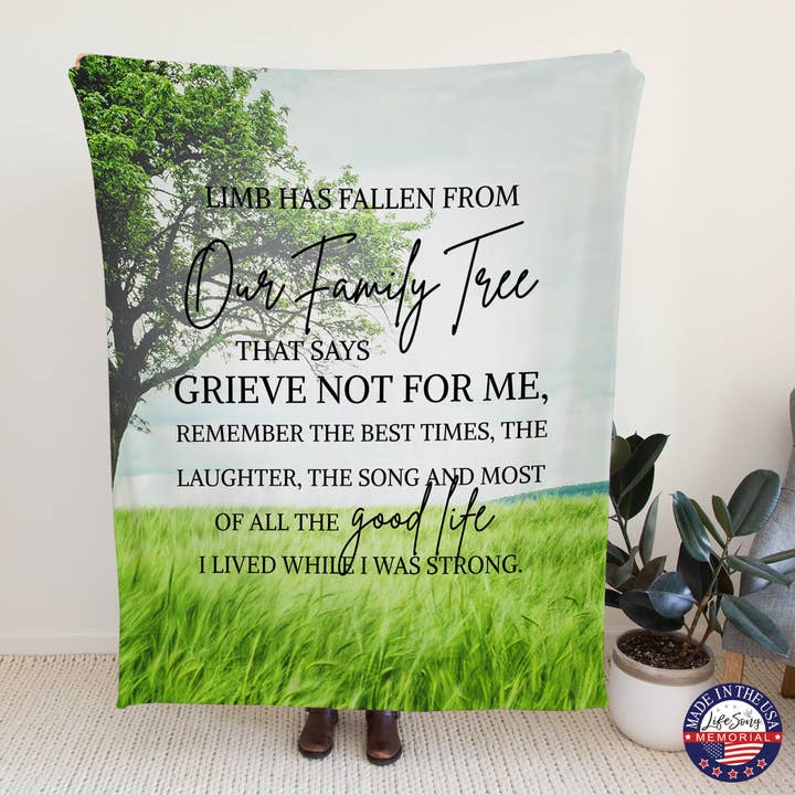 LifeSong Milestones - Wholesale Throw Blanket - Condolence Nature's Memorial Blanket: A Limb Has Fallen