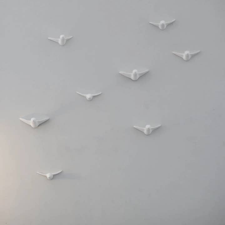 Formpoet - Vendita all'ingrosso Decorazione da parete 3D - Grande stormo di 8 uccelli4
