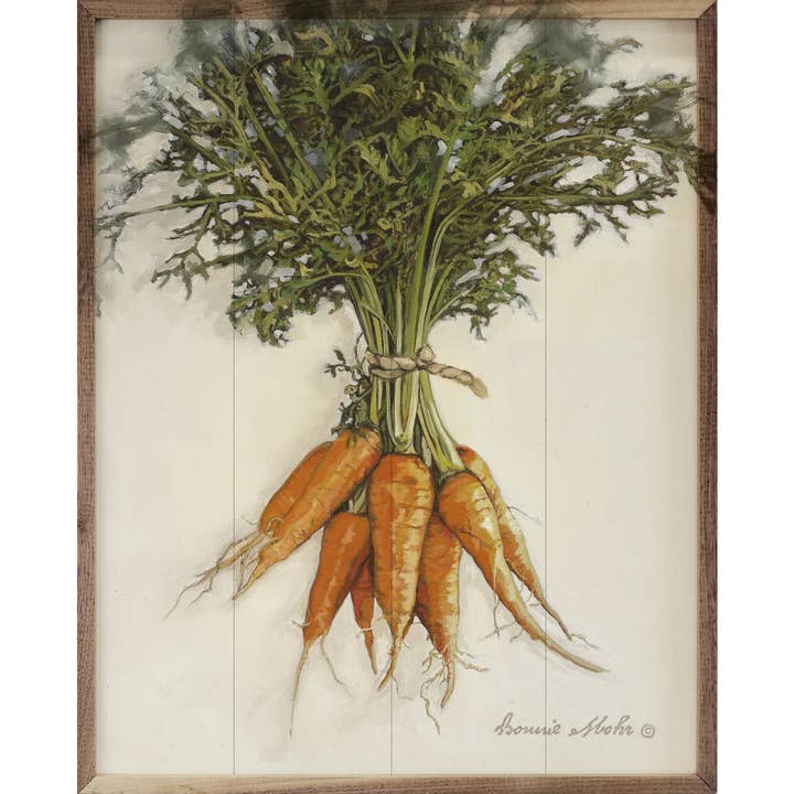 Carrots Art Print on American Hardwood, Walnut Frame for wholesale by Kendrick Home