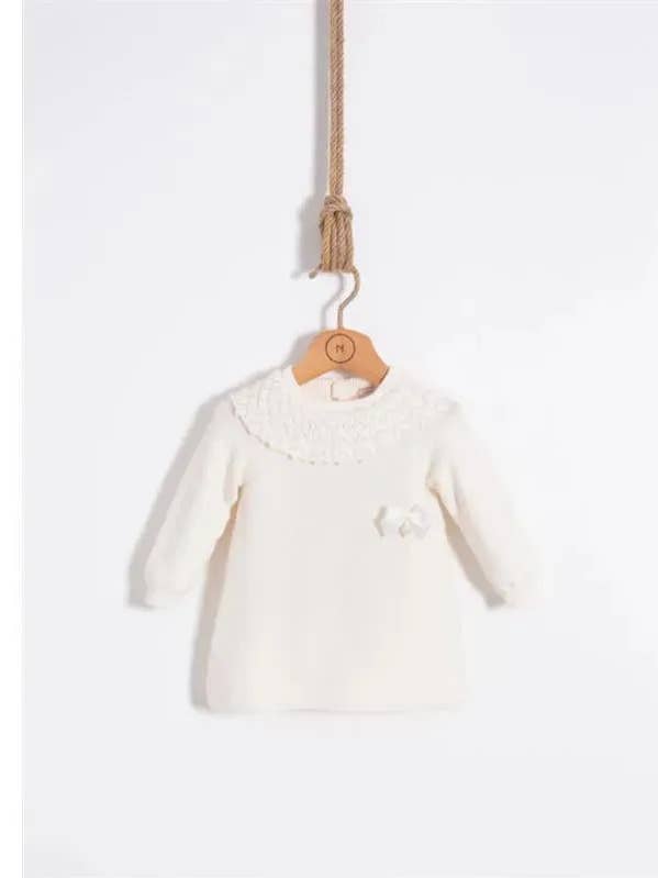 Knitted Baby Dress with Collar – Organic Cotton for wholesale by Nipperland
