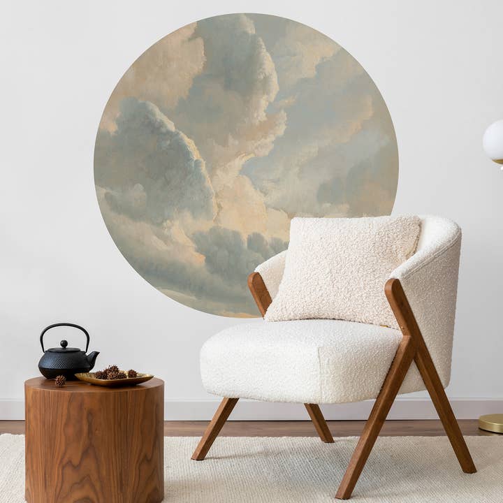 Vintage Sky Landscape Arch Wall Decal, Scenic Cloud Mural for wholesale by SimurgWallArts