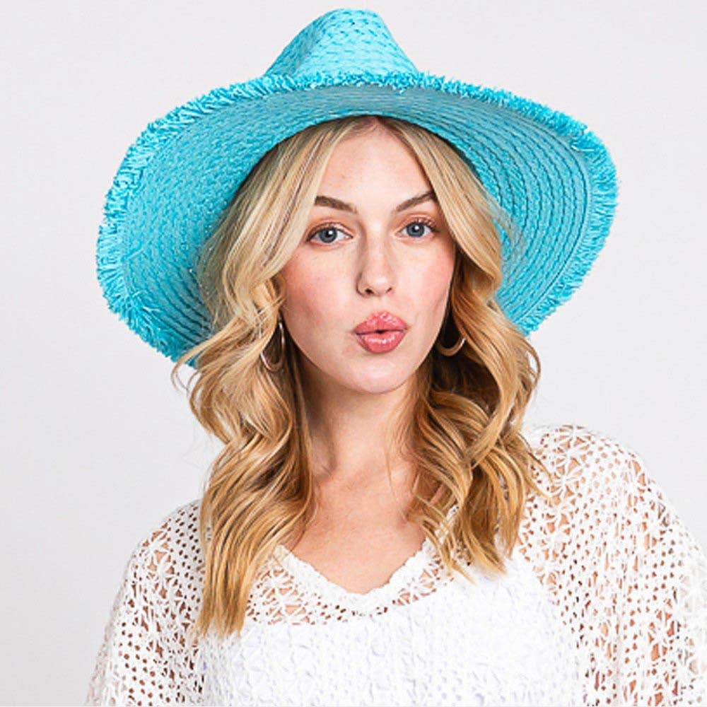 Sensibling Corp. - Wholesale Straw Hat - Women's - Frayed Solid Straw Sun Hat4