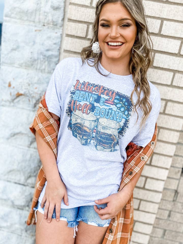 Camiseta Whiskey Bent & Inferno por atacado de Southern Roots