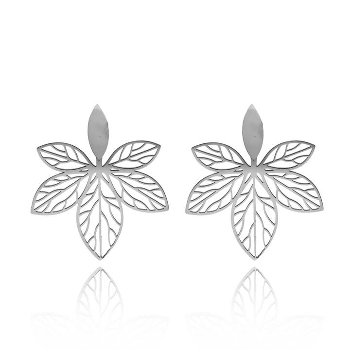Pendientes de Plata Acero Inoxidable Flor Incrustada para venta al por mayor de IngrossoFashion by INCI SRL