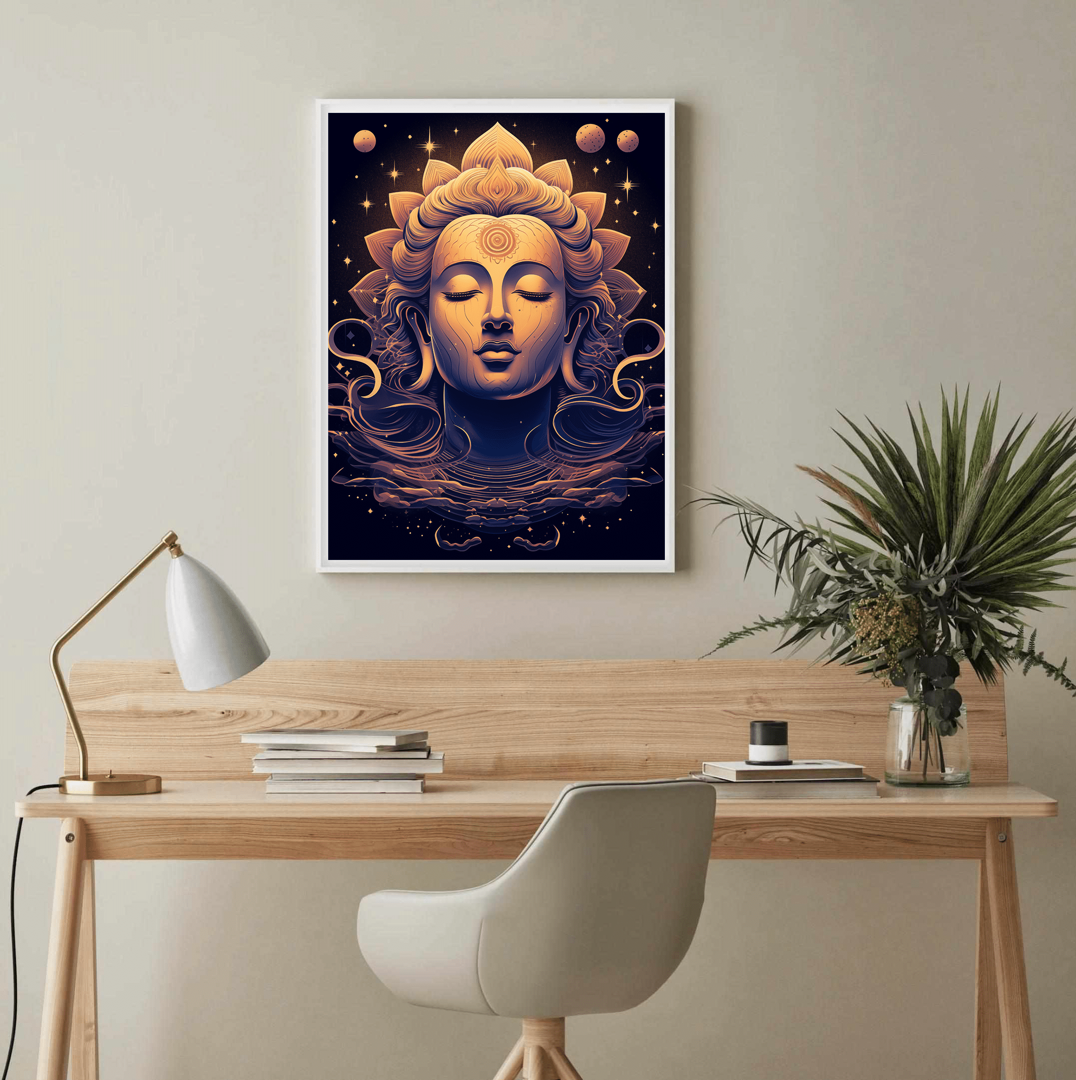 La Luna Bella - Toys – Großhandel Kunstdruck – Kunstdruck auf Leinwand, Motiv Mystical Cosmic Serene Buddha3