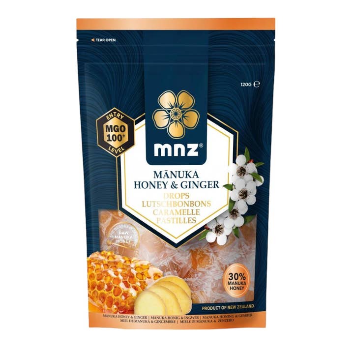 Manuka MGO100 Ingwer Pastillen 120 g für den Großhandel von pirotta srl