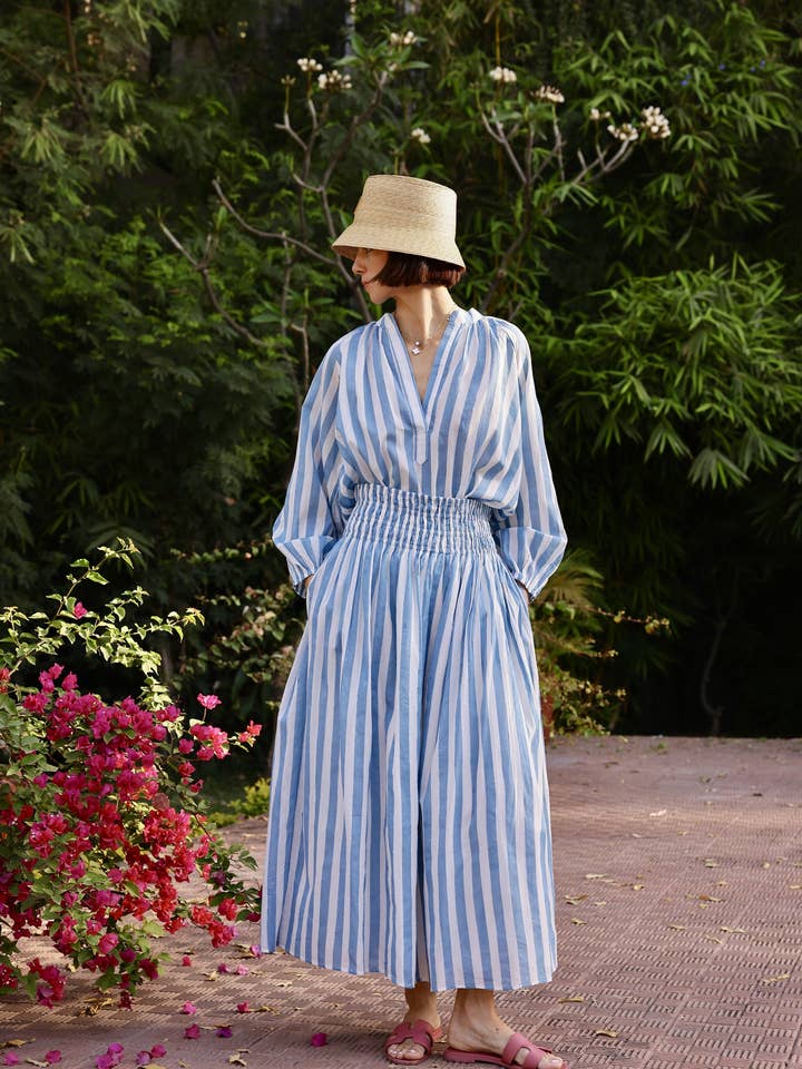 Maison Marigold - Wholesale Dress - Women's - Porto Skirt Blue Stripe1