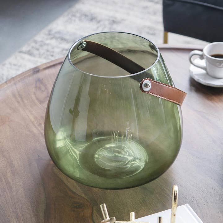 D10x9.5" Modern Chic Hanging Glass Vase - Green for wholesale by A&B Home Group Inc.