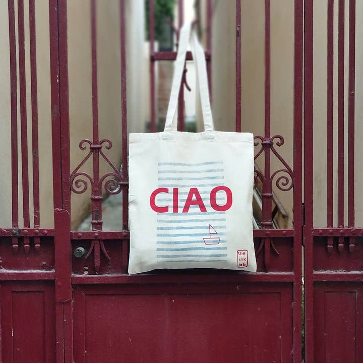 The Ink Job - Wholesale Tote Bag - Unisex - Mediterranean Style 'Ciao' Tote
