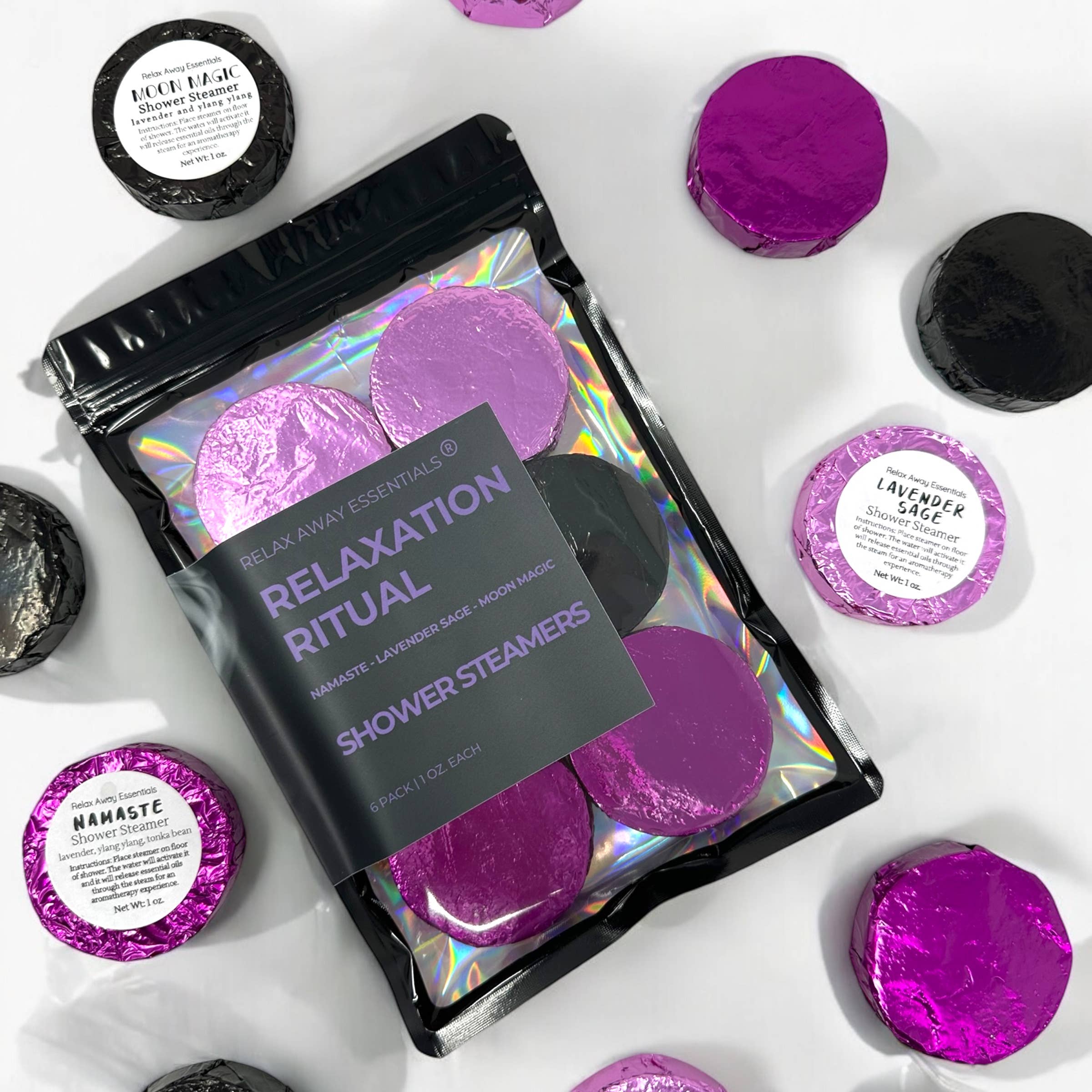 Relax Away Essentials - Wholesale Shower Steamer/Bomb - Relaxation Ritual Shower Steamers 6 Pack - Made in USA2