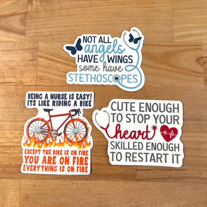 Nurse Sticker set of 3 for wholesale by Little Traveling Llama