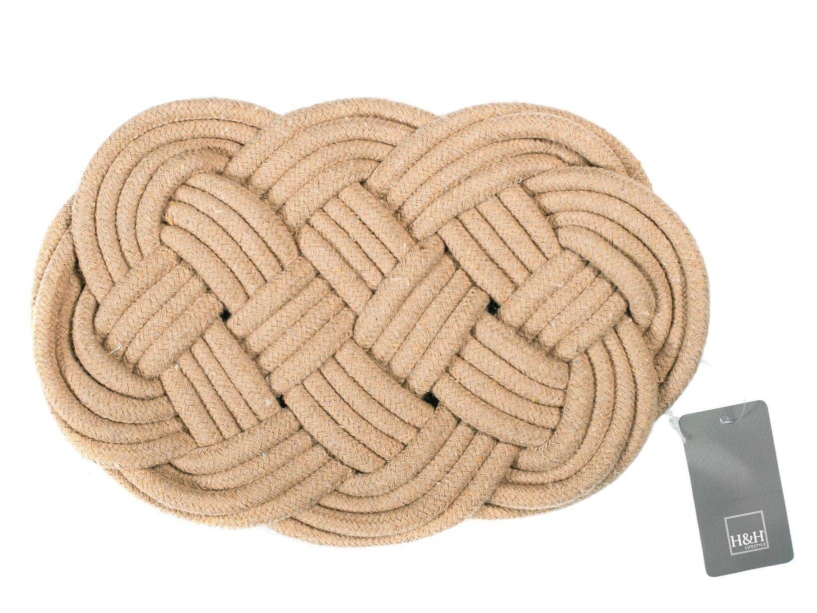 H&amp;H – Base para tacho por atacado – Base de Panela Oval em Algodão Bege cm 27X171