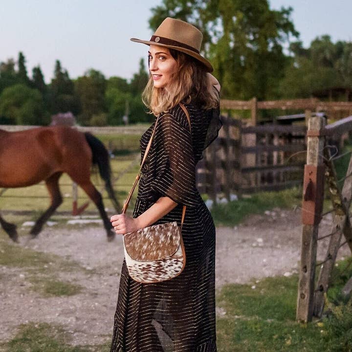 Sac à main en cuir de vachette. Sac à bandoulière en cuir de vachette. Sac à main Western pour la vente par Custom Pampa