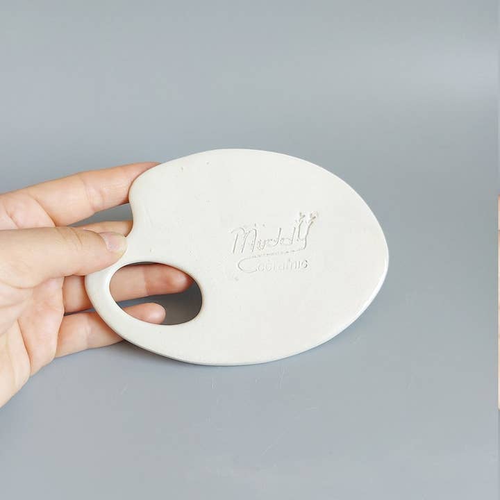 Muddy Ceramic Limited – wholesale Palette/mixing tray – Ceramic paint palette set, watercolor palette set, ceramic watercolor palette, brush holder - water cup - paint palette8