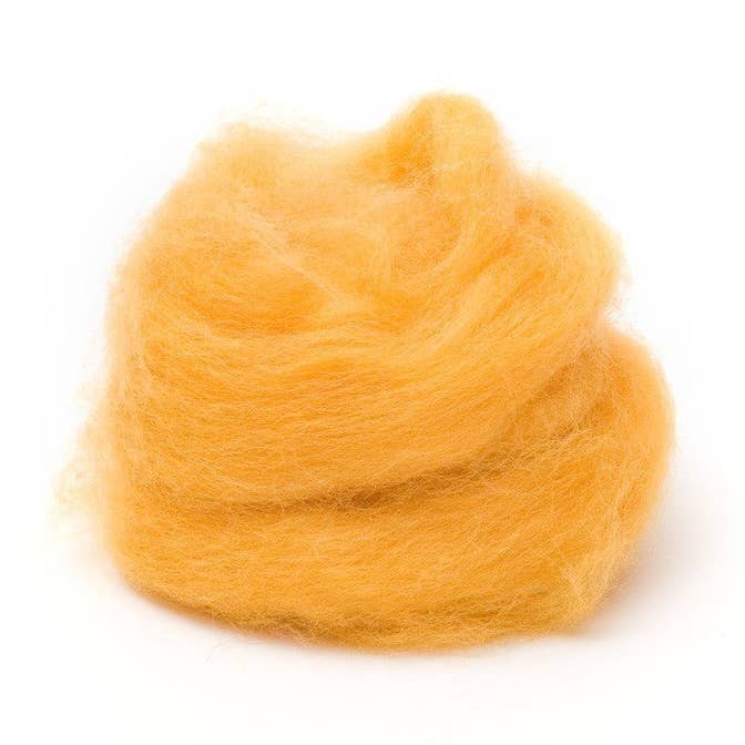 Marigold Corriedale Wool Roving 1 oz. for wholesale by Woolpets