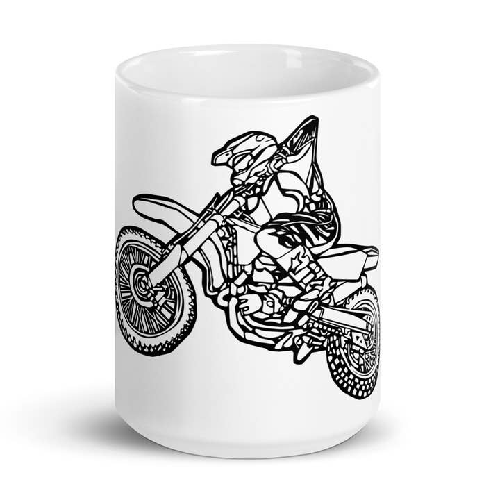 Tasse à café avec Dirt Bike Rider Jumping pour la vente par Bellavance Ink