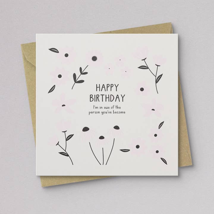 Kwohtations - Wholesale Birthday Card - In Awe of You Birthday Spring Flower Card1