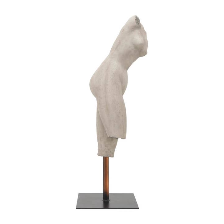 Sagebrook Home - Wholesale Sculpture - Gray 26x8 in. Resin Metal Torso Sculpture