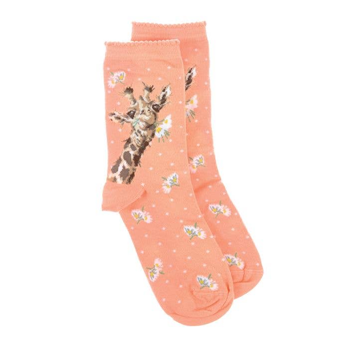 Wrendale Designs - Wholesale Socks - Women's - Giraffe Sock - Flowers3