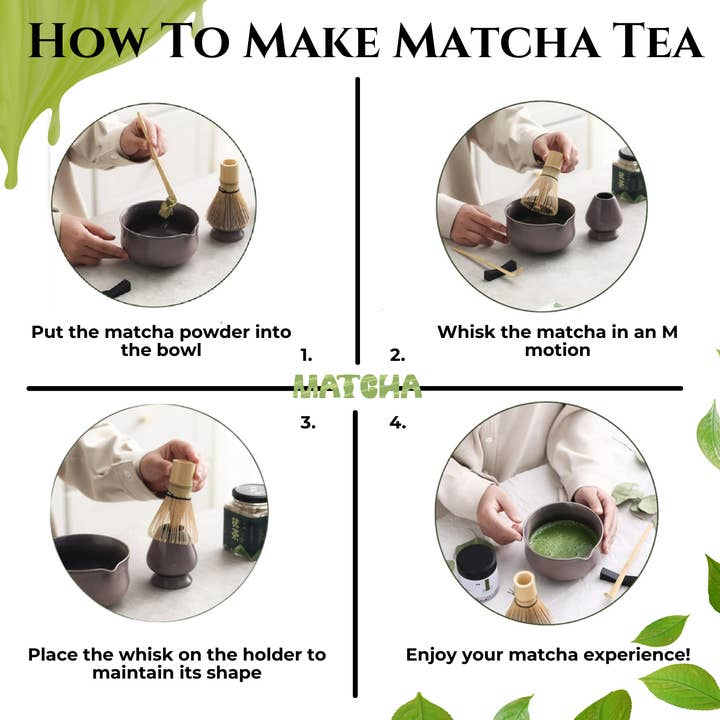 The Wine Savant / Khen Glassware - Wholesale Tea Set - Japanese Matcha Set - Brown & Green Marble - Bowl, Whisk2