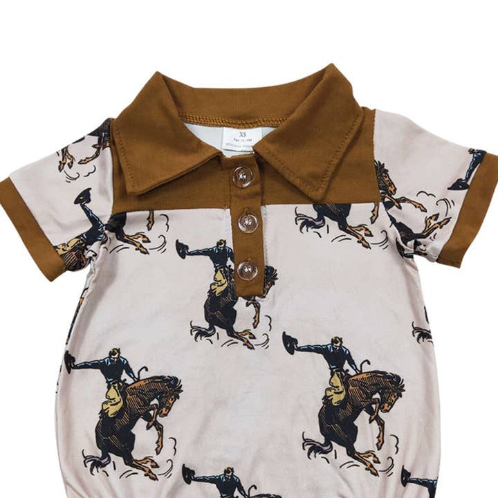 Aier Wholesale - Wholesale Bodysuit (Non-Footed) - Baby - Baby Boys Rodeo Horse Western Rompers4