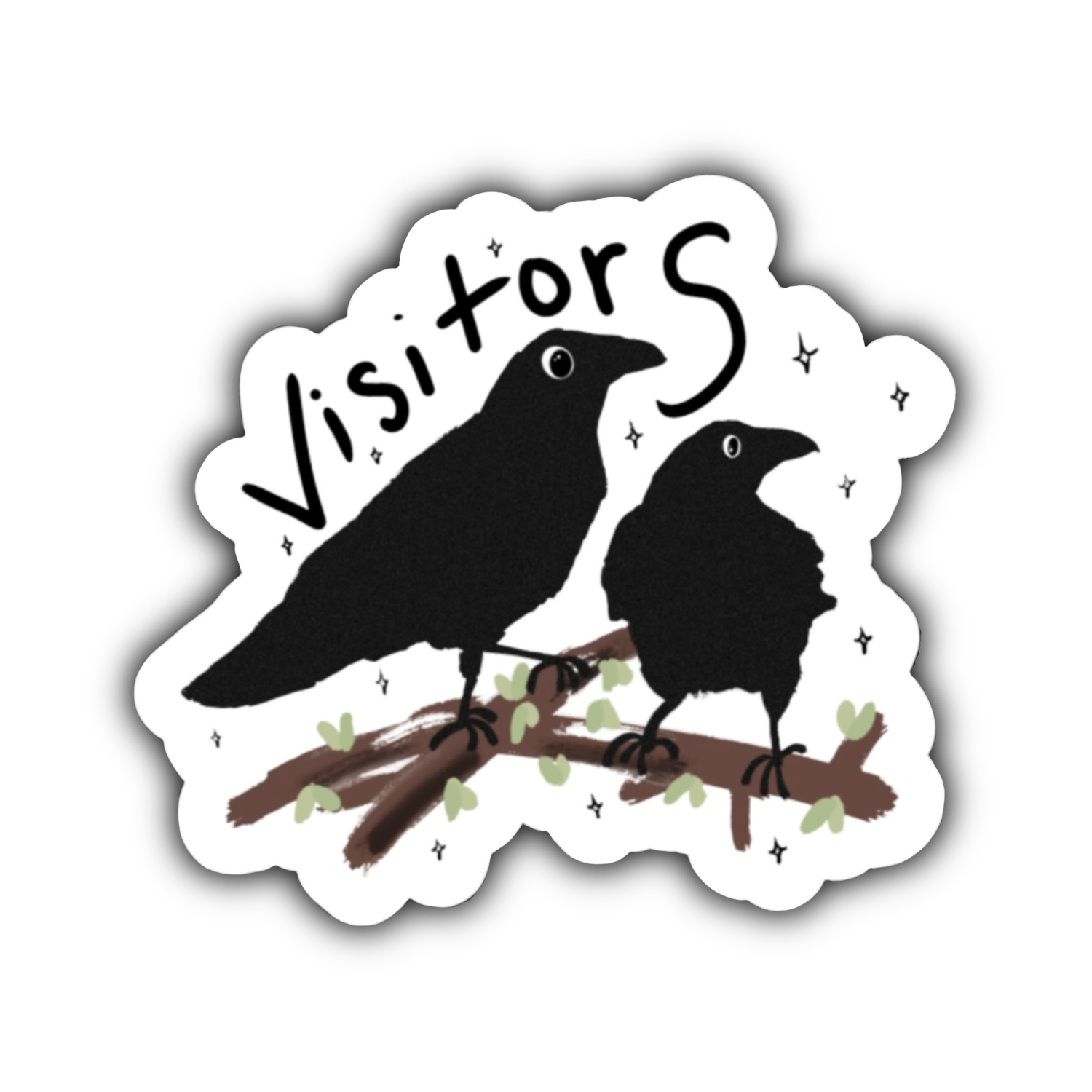 Amanda Eiden - Vente Autocollant - Crow « Visitors » - Sticker en vinyle0