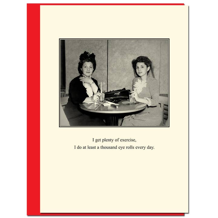 Eye Roll Humor Card for wholesale by Bloodshot Press