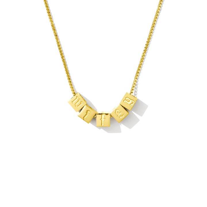 BOX NECKLACE - WIFEY for wholesale by teal market