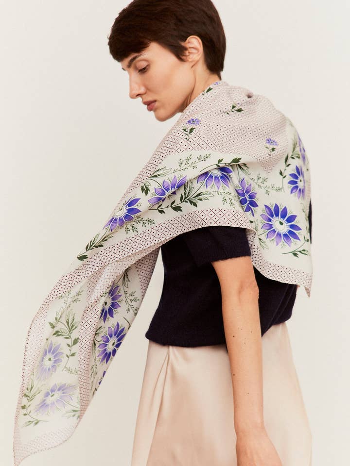 Indiana jarilla mauve scarf for wholesale by Eturel Madrid